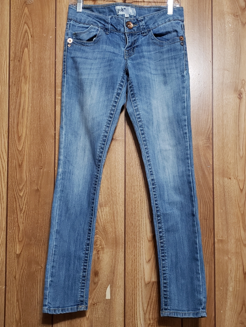 Jolt Jeans Womens Juniors 3 Blue Denim Low-Rise Skinny Cowgirl Festival Boho